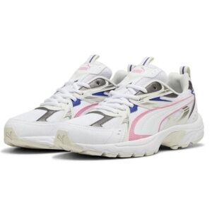 Puma Milenio Tech Sneakers Women's White Grey Pink Sz 10